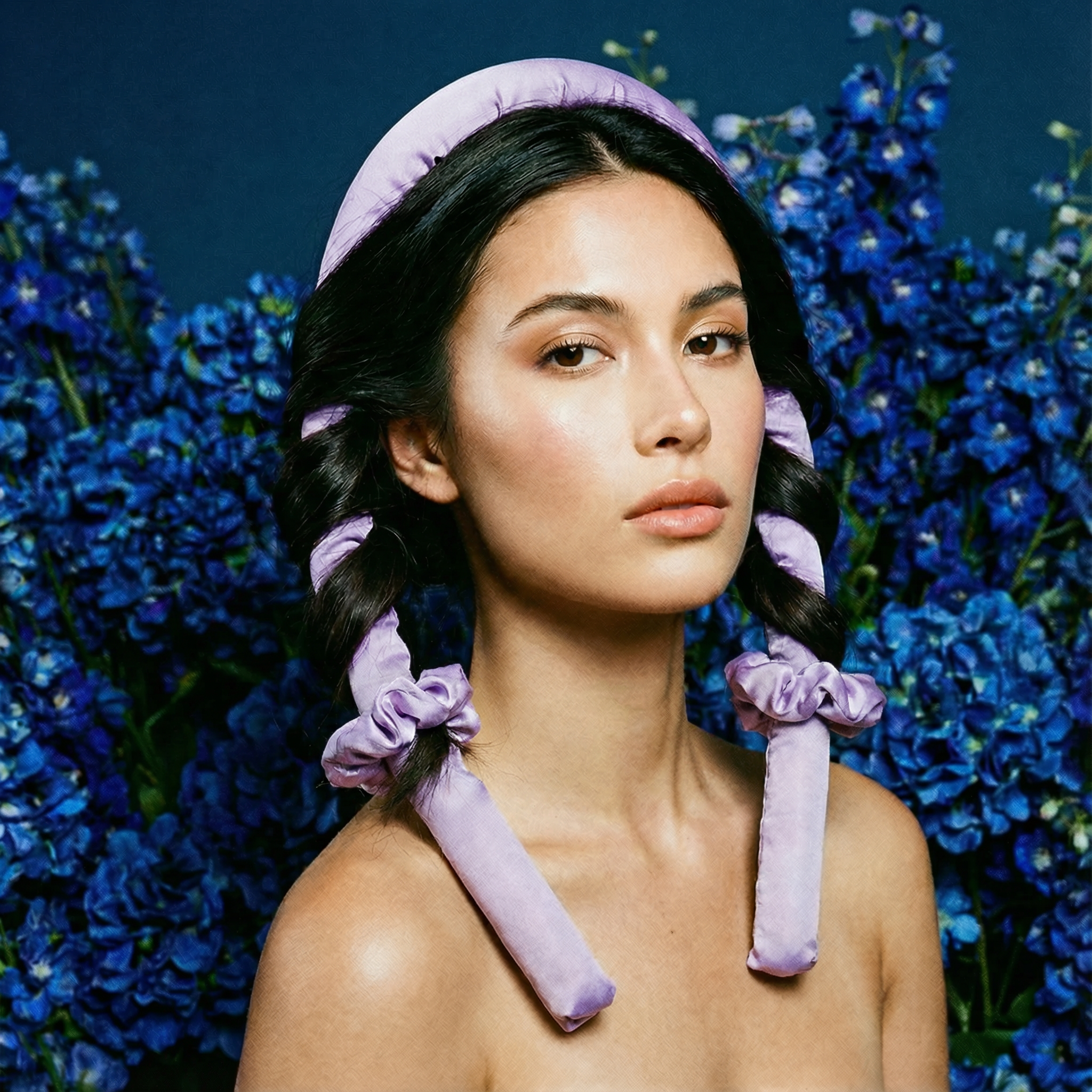 Heatless Roller Set in Purple | 4-Piece Hair Curler Set